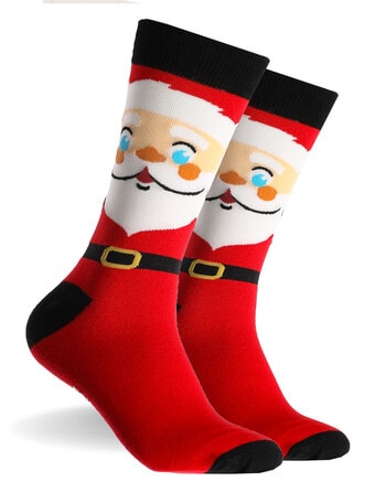 Mitch Dowd Christmas Santa Cotton Crew Socks, Red product photo