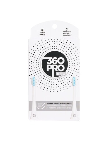 360PRO Evo Compact Soft Brush Head Refills, 2-Pack, White, S200W product photo