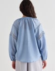 State of play Eden Lace Trim Blouse, Soft Blue product photo View 02 S