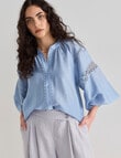 State of play Eden Lace Trim Blouse, Soft Blue product photo View 05 S