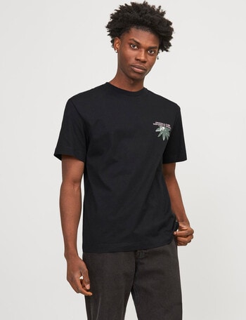 Jack & Jones Tampa Back Crew Neck Short Sleeve Tee, Black product photo