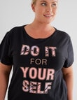 Superfit Curve Do it for Yourself Printed Tee, Black product photo View 04 S