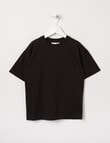 Mac & Ellie Plain Short Sleeve Box Fit Tee, Black product photo