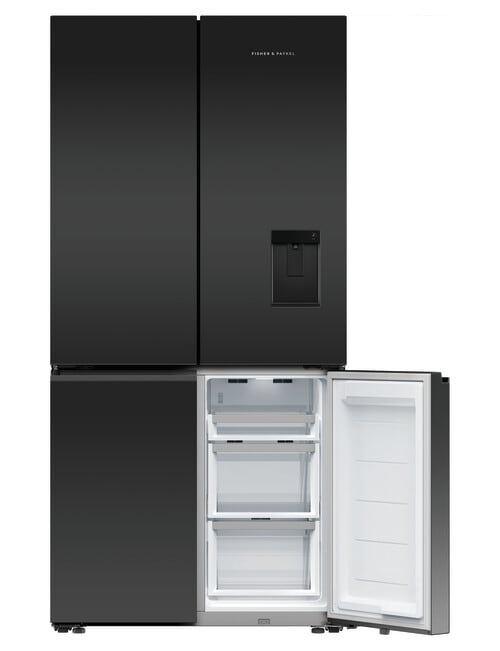 Fisher & Paykel 690L Quad Door Fridge Freezer with Ice and Water, Black, RF730QZUVB1 product photo View 02 L