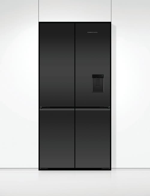 Fisher & Paykel 690L Quad Door Fridge Freezer with Ice and Water, Black, RF730QZUVB1 product photo View 04 L