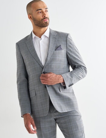 Laidlaw + Leeds Multicheck Tailored Jacket, Light Grey product photo