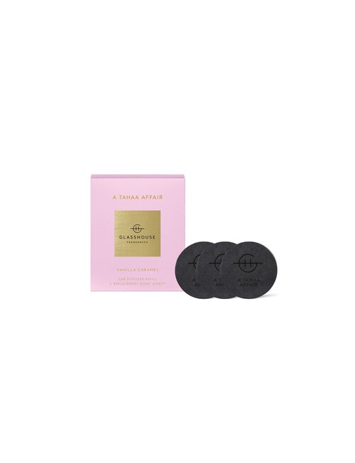 Glasshouse Fragrances 3 Replacement Scent Disks for Car Diffuser, A Tahaa Affair product photo