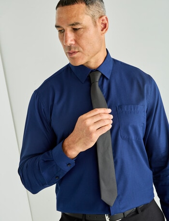 Chisel New Herringbone Long Sleeve Shirt, Navy product photo