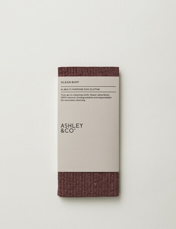 Ashley & Co Clean Buff Eco Cloths, 2-Pack, Sundown Plum product photo