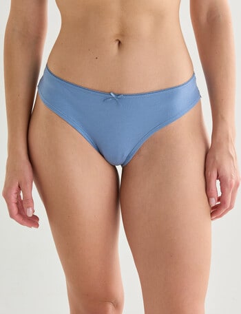 Lyric Cotton Lace Back G-String, Bluebell, 8-18 product photo