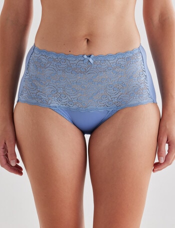 Lyric Cotton & Lace Top Full Brief, Bluebell, 8-26 product photo