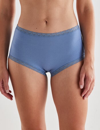 Lyric Lisa Cotton Lace Trim Full Brief, Bluebell, 8-26 product photo