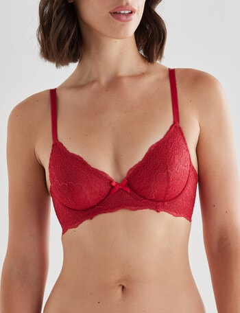 Acapella Hazel Underwire Lace Bra, Red, B-DD product photo