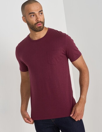 Gasoline Slub Short Sleeve Tee, Cherry product photo