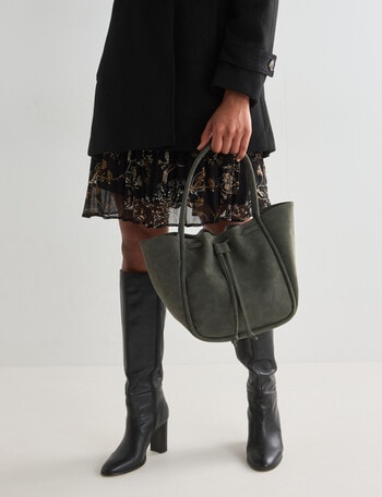 Whistle Accessories Drawstring Shopper Bag, Olive product photo