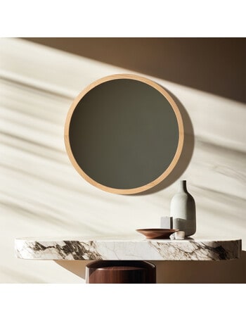 M&Co Turner Wall Round Mirror, Natural product photo