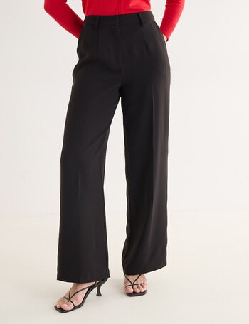Oliver Black Wide Leg Pants, Regular Length, Black product photo