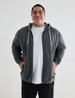 Chisel King Size Zip Thru Hoodie, Charcoal Marle product photo
