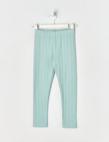 Mac & Ellie Jacquard Heart Full Length Legging, Seafoam product photo