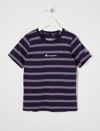 Champion Stripe Short Sleeve Tee, Eggplant product photo