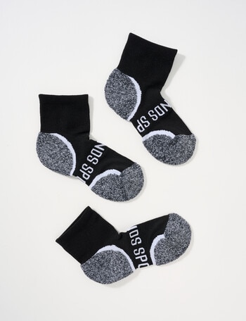 Bonds Ultimate Comfort Quarter Crew Sock, 3-Pack, Black, 2-10+ product photo