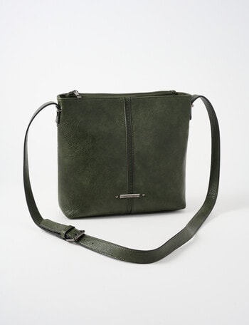 Pronta Moda Stitch Detail Shopper Bag, Olive product photo