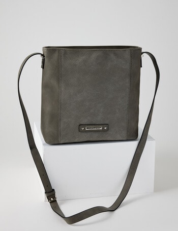 Pronta Moda Textured Front Shopper Bag, Charcoal product photo