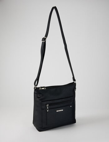 Pronta Moda Zip Pocket Shopper Bag, Black product photo