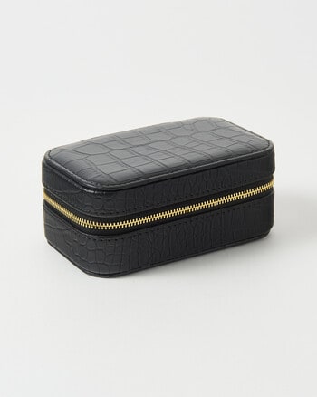 Boston + Bailey Small Rectangle Jewellery Box, Black Croc product photo