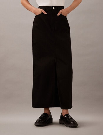 Calvin Klein Maxi Denim Skirt, Clean Black product photo