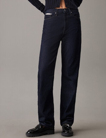 Calvin Klein High Rise Straight Jean, Rinse Blue product photo