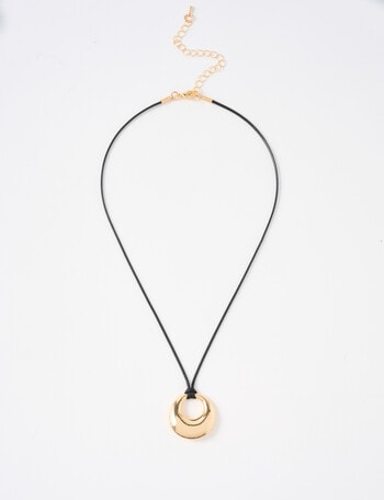 Whistle Accessories Molten Circle Pendant Necklace, Gold Tone product photo