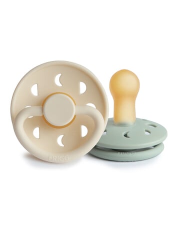 FRIGG Moon Pacifier, 2-Pack, Cream & Sage, 0-6m product photo
