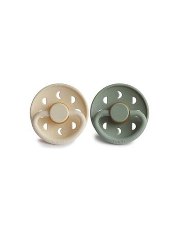 FRIGG Moon Pacifier, 2-Pack, Cream & Sage, 6-18m product photo