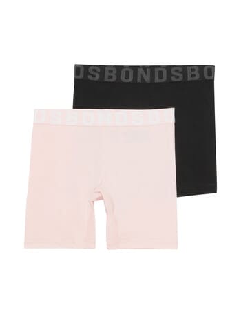 Bonds Chafe Off Shorts, 2-Pack, Black & Tea Party, 8-16 product photo
