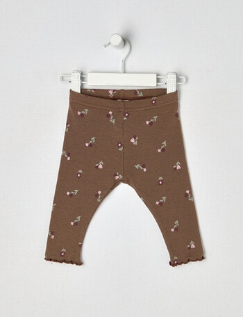 Little Bundle Waffle Essential Flower Pants, Chocolate product photo