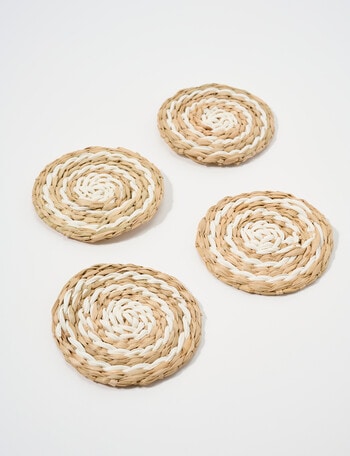 Bosa Billie Coasters, Set of 4, 10cm, White & Natural product photo