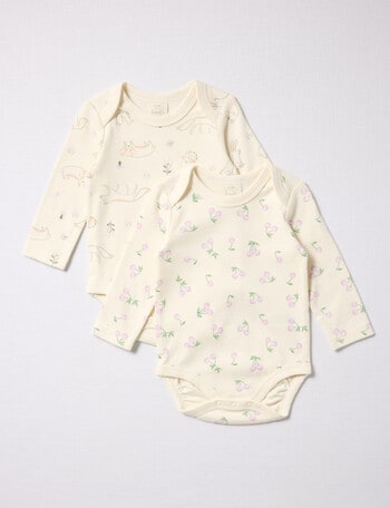 Little Bundle Cherry Bodysuit Set, 2-Piece, Vanilla product photo