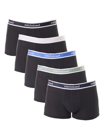 Mitch Dowd Plain Cotton Trunk, 5-Pack, Black product photo