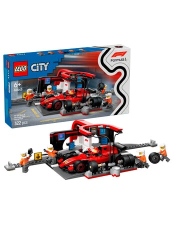 LEGO City F1® Pit Stop & Pit Crew with Ferrari Car, 60443 product photo