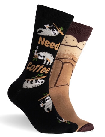 Mitch Dowd Coffee Bamboo Crew Socks, 2-Pack, Black & Brown, Assorted product photo