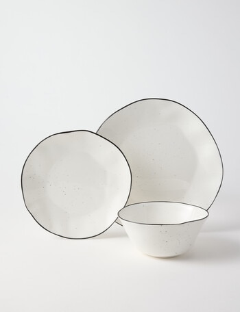 Bosa Brooklyn Dinner Set, 12-Piece, White & Black product photo