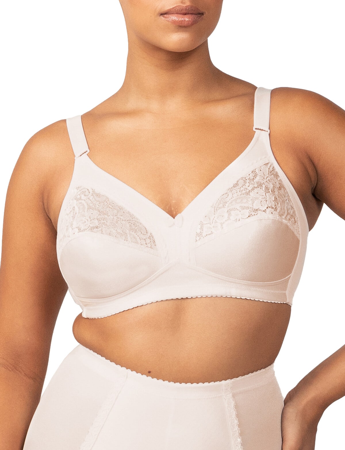 Cathalem Wireless Everyday Bras for Women Wireless Longline Full Coverage  Bra with Back and Side Support,Beige 42