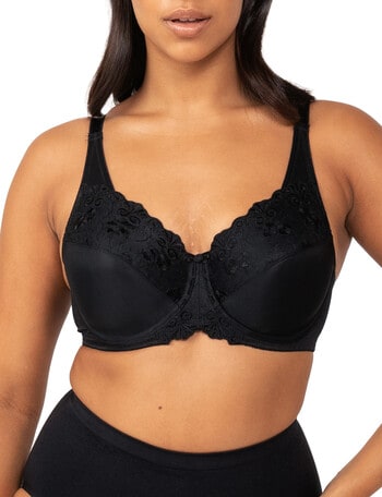 Bodycare Embroidered Cup Bra For Women - 2 Xl, Black price in UAE