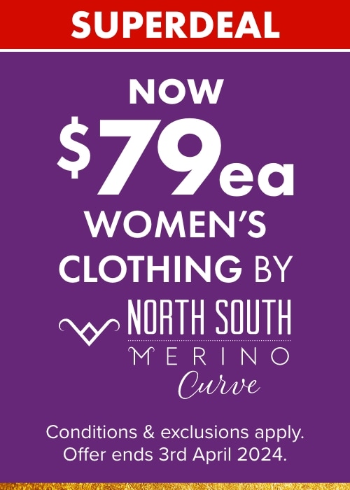 Now $79ea Women's Clothing by North South Merino Curve