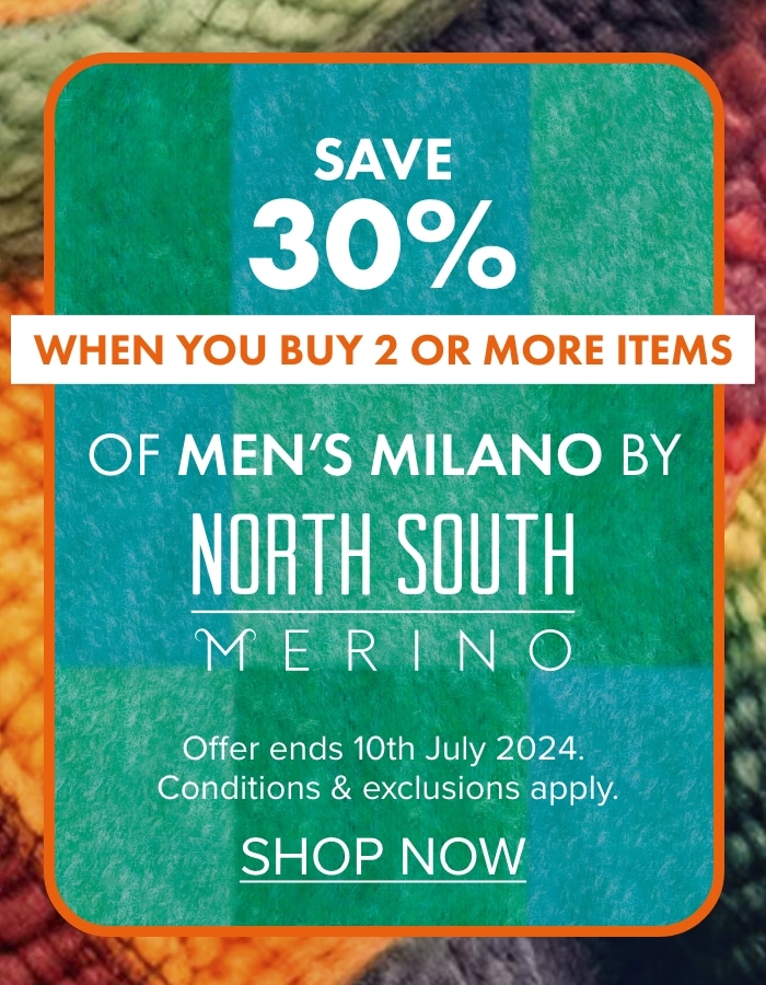  Save 30% when you buy any 2 or more items of Men's Milano by North South Merino