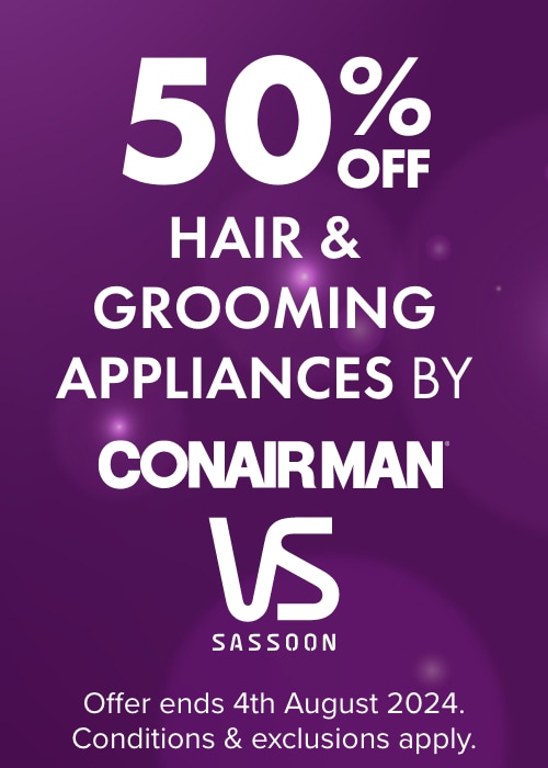 50% OFF Hair & Grooming Appliances by ConairMan & VS Sassoon
