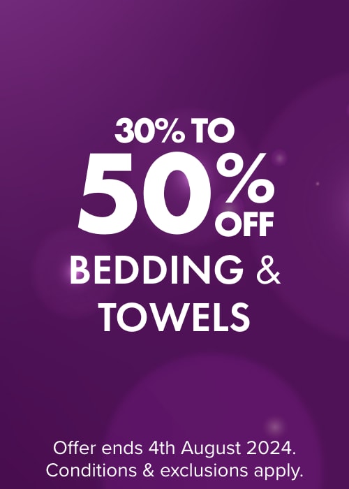 30-50% OFF Bedding & Towels 