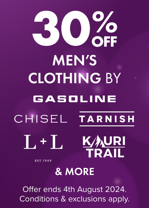 30% OFF Men's Clothing by Gasoline, Tarnish, Chisel, Kauri Trail, L+L & more