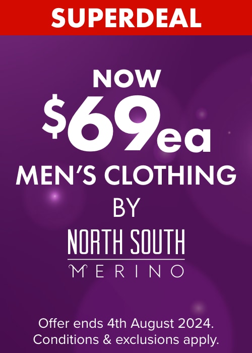 $69ea Men's Clothing by North South Merino